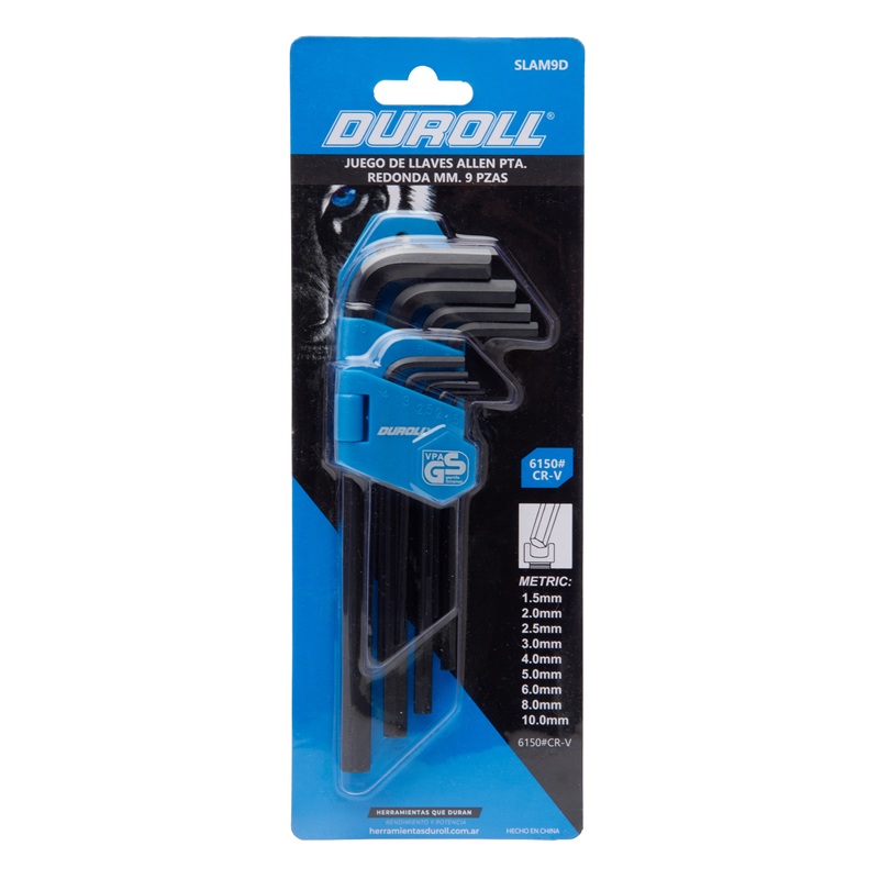 Juego de Llaves Allen CR-V 9 Piezas Duroll - Imagen 3